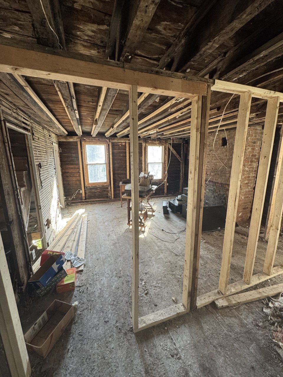 Interior gut and framing work on a home we bought